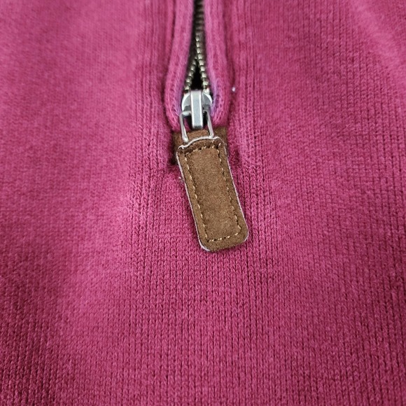 Polo Ralph Lauren Jumper Pullover Mens XL 1/4 Zip Burgundy Sweater‎ Estate Rib - Picture 6 of 15